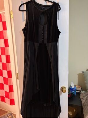 torrid Black Velvet & Chiffon High-Low Dress with Keyhole